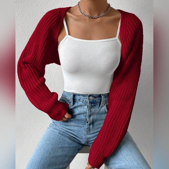 Easy Days Open Front Cardigan - Burgundy - Picture 2 of 8